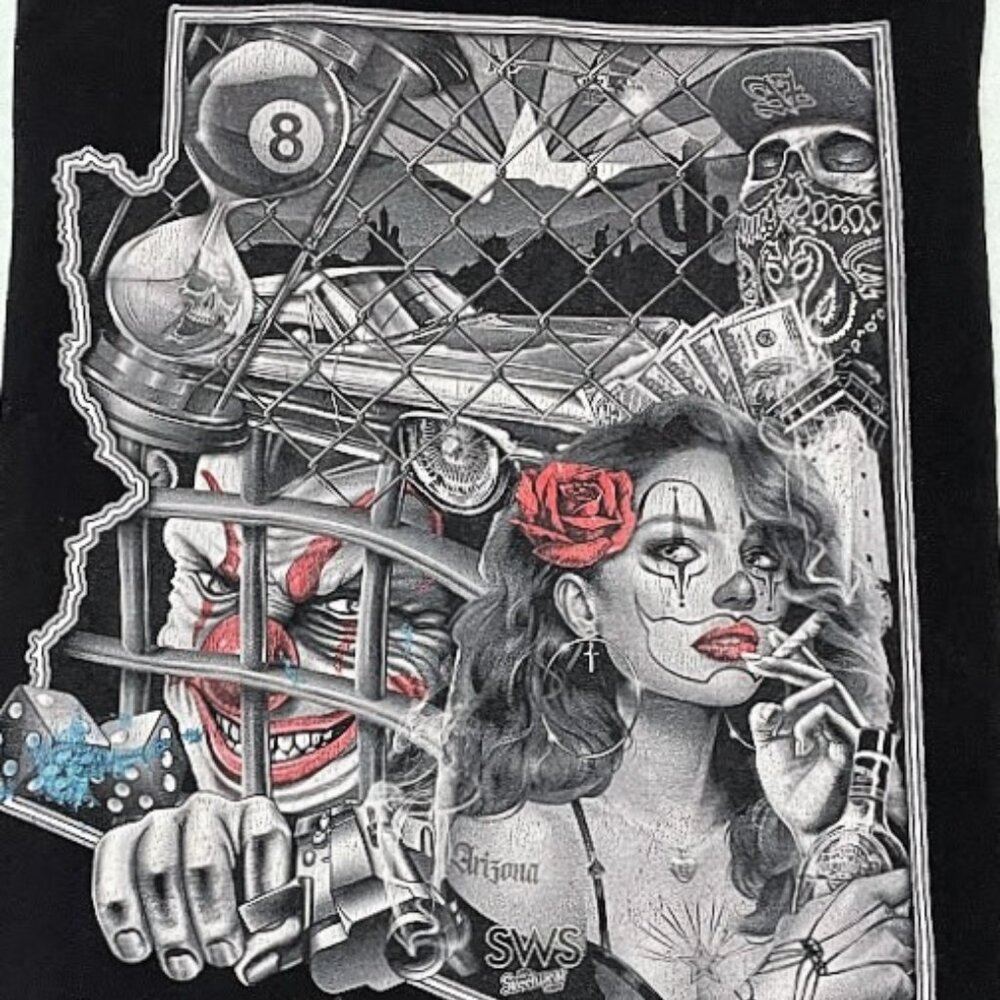 Streetwear Supply Joker Clown Tattoo T-Shirt